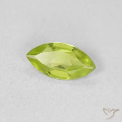 Peridoto Verde claro natural de 0.51 ct, Marquesa, VS
