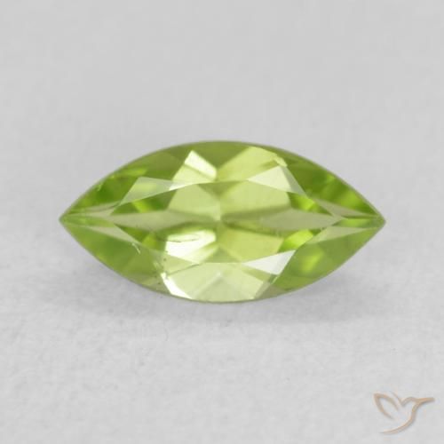 0.61ct Natural Verde vivo Peridoto, Marquesa, VVS-VS