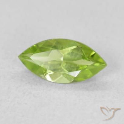 Peridoto Verde vivo natural de 0.61 ct, Marquesa, VVS-VS