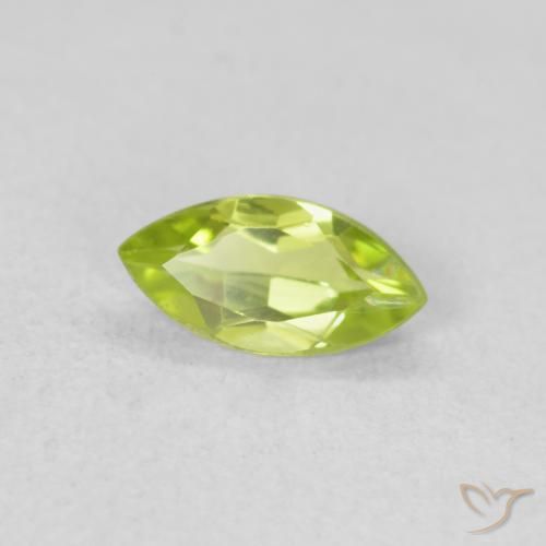 Peridoto Verde amarillento natural de 0.58 ct, Marquesa, VVS-VS