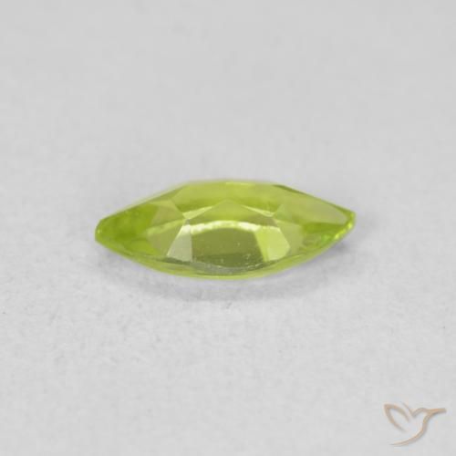 Peridoto Verde amarillento natural de 0.58 ct, Marquesa, VVS-VS