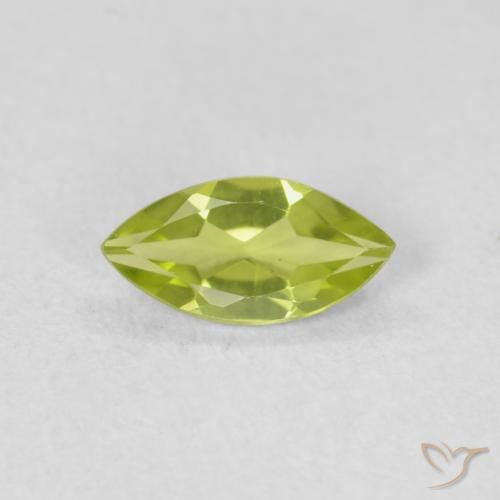 0.57ct Natural Verde vivo Peridoto, Marquesa, VVS-VS