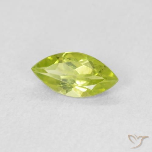 Peridoto Verde vivo natural de 0.55 ct, Marquesa, VS