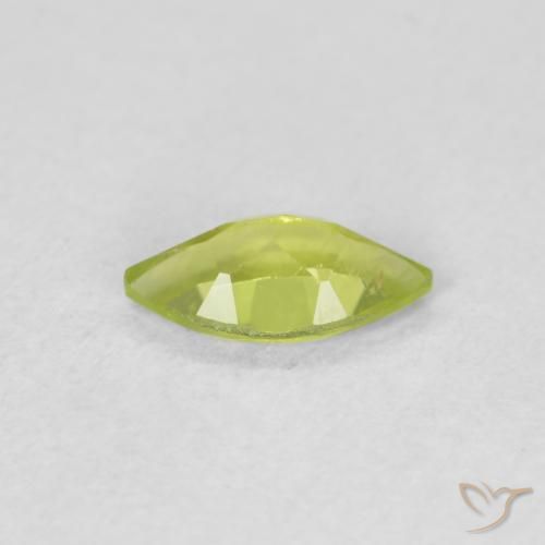 Peridoto Verde vivo natural de 0.55 ct, Marquesa, VS