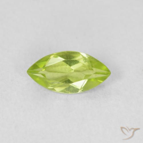 0.60ct Natural Verde amarillento intenso Peridoto, Marquesa, VS