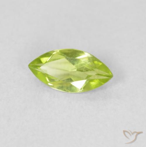 Peridoto Verde amarillento intenso natural de 0.60 ct, Marquesa, VS