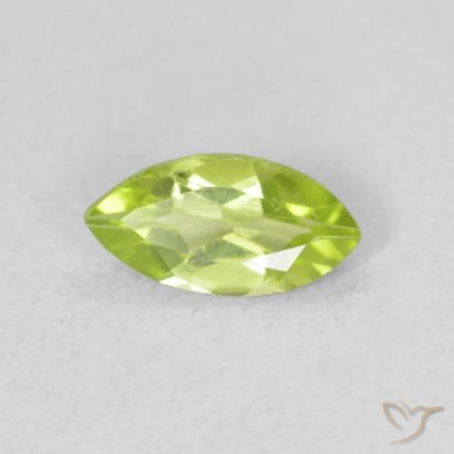 Peridoto Verde medio natural de 0.51 ct, Marquesa, VS