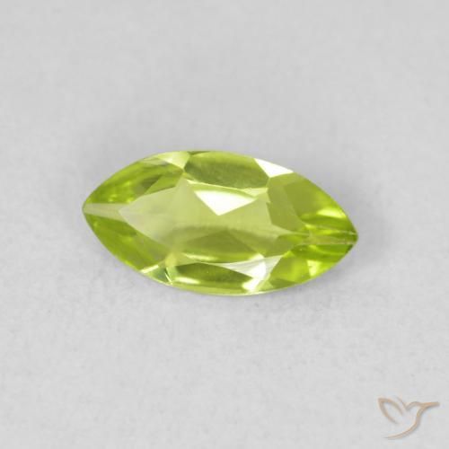 Peridoto Verde amarillento intenso natural de 0.55 ct, Marquesa, VS