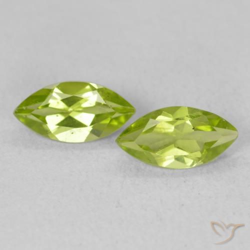 Gemas de Peridoto Verde medio natural de 1.21 ct, Marquesa, VS
