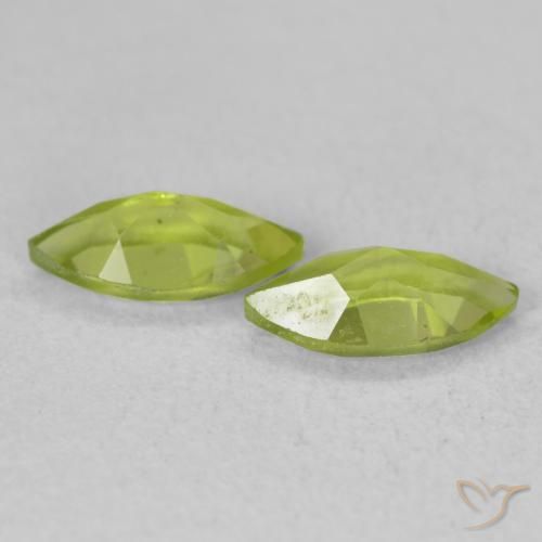 Gemas de Peridoto Verde medio natural de 1.21 ct, Marquesa, VS