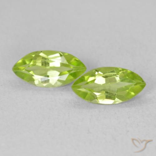 Gemas de Peridoto Verde claro natural de 1.08 ct, Marquesa, VS