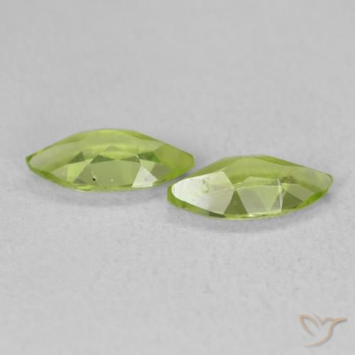 Gemas de Peridoto Verde claro natural de 1.08 ct, Marquesa, VS