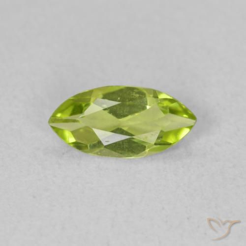 0.46ct Natural Verde medio Peridoto, Marquesa, VVS-VS