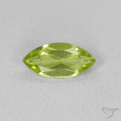 0.58ct Natural Verde medio Peridoto, Marquesa, VVS-VS