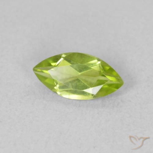 Peridoto Verde claro natural de 0.61 ct, Marquesa, VVS-VS