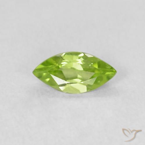 0.55ct Natural Verde vivo Peridoto, Marquesa, VS
