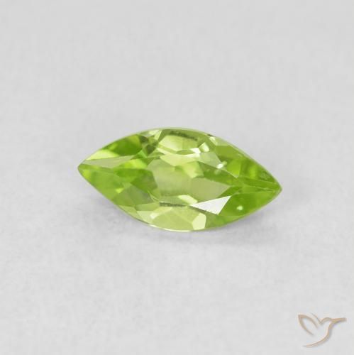 Peridoto Verde vivo natural de 0.55 ct, Marquesa, VS