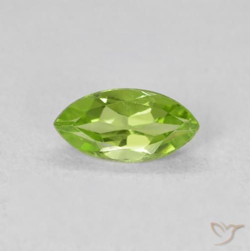 0.65ct Natural Verde vivo Peridoto, Marquesa, VS