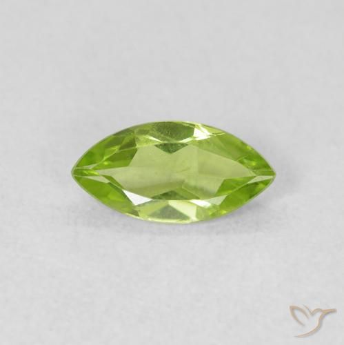 0.56ct Natural Verde vivo Peridoto, Marquesa, VS