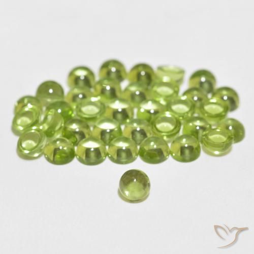 Peridoto verde natural de 0,40 ct, corte redondo, transparente