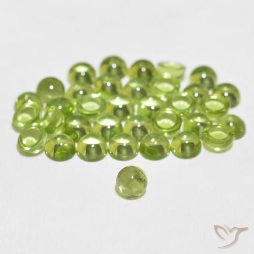 Peridoto verde natural de 0,40 ct, corte redondo, transparente