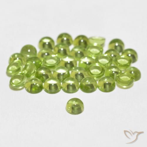 Peridoto verde natural de 0,40 ct, corte redondo, transparente