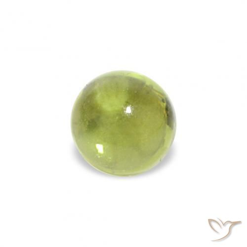 Peridoto Verde Oliva natural de 0.38 ct, Redondo, Transparente