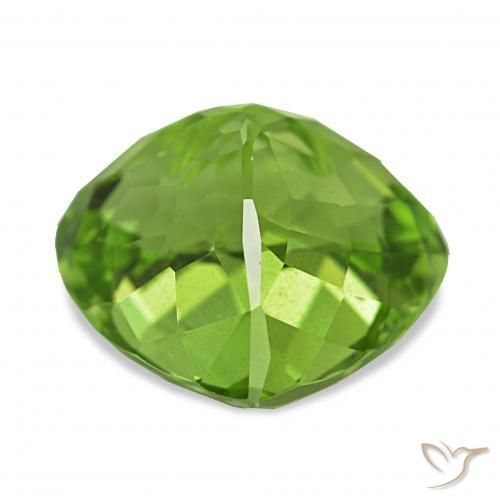Peridoto Verde vivo natural de 6.01 ct, Corazón, VVS-VS