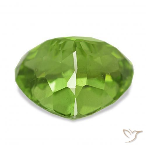 Peridoto Verde medio natural de 6.28 ct, Corazón, VVS-VS