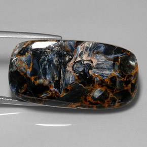 Pietersita multicolor natural de 52,84 ct, corte cojín, opaco