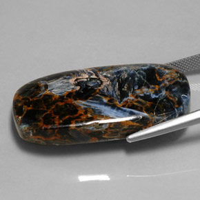Pietersita multicolor natural de 52,84 ct, corte cojín, opaco