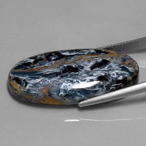 Pietersita Multicolor natural de 37.75 ct, Corte Óvalo, Opaco