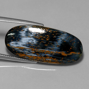 Pietersita multicolor natural de 18,06 ct, corte óvalo, opaco