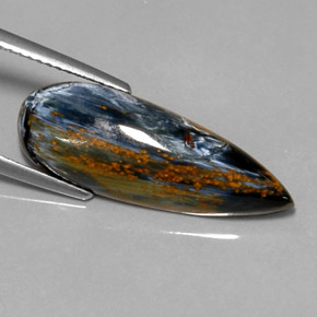 Pietersita Multicolor natural de 7.08 ct, En forma de pera, Opaco