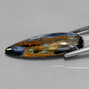 Pietersita Multicolor natural de 7.08 ct, En forma de pera, Opaco