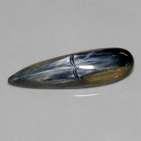 Pietersita multicolor natural de 6,91 ct, en forma de pera, opaco