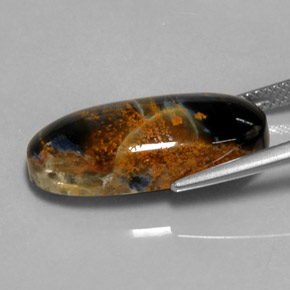 Pietersita Multicolor natural de 10.81 ct, Corte Óvalo, Opaco