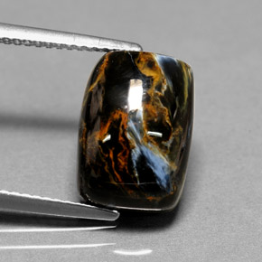 Pietersita multicolor natural de 4,96 ct, corte cojín, opaco