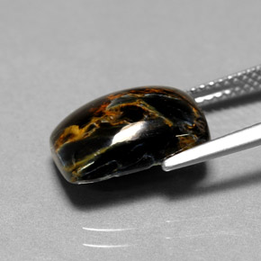 Pietersita multicolor natural de 4,96 ct, corte cojín, opaco
