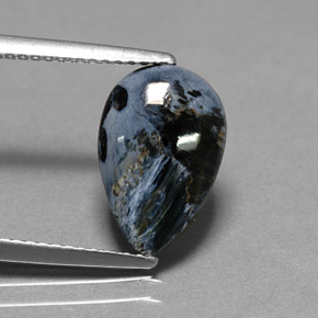 Pietersita multicolor natural de 2,16 ct, en forma de pera, opaco