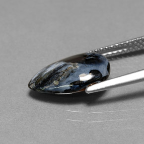 Pietersita multicolor natural de 2,16 ct, en forma de pera, opaco