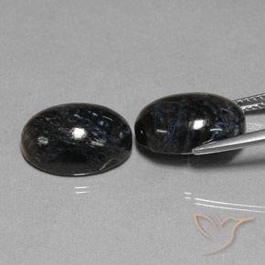 Gemas de Pietersita Negro natural de 13.21 ct, Ovalada, Opaco