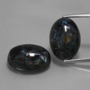 Gemas de pietersita multicolor natural de  ct, corte óvalo, opaco