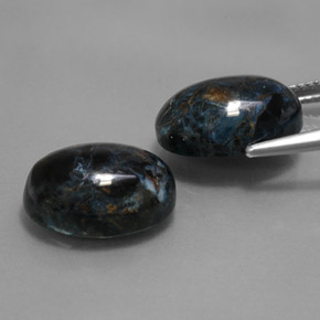 Gemas de pietersita multicolor natural de  ct, corte óvalo, opaco