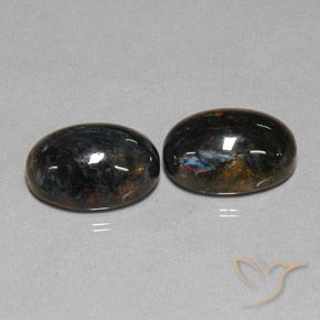 12.84ctw Natural Negro Pietersita, Ovalada, Opaco
