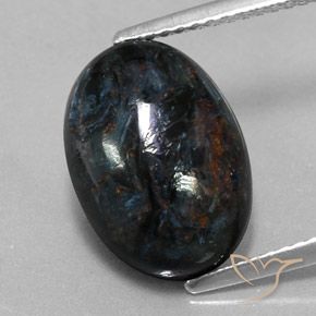 6.05ct Natural Negro Pietersita, Ovalada, Opaco