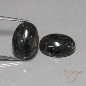 Gemas de Pietersita Negro natural de 12.81 ct, Ovalada, Opaco