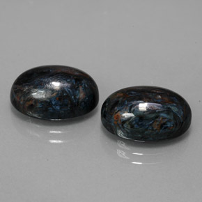 Gemas de pietersita multicolor natural de 12,84 ct, corte óvalo, opaco
