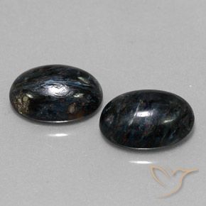 Gemas de Pietersita Negro natural de 12.08 ct, Ovalada, Opaco