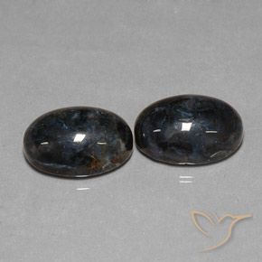 Gemas de Pietersita Negro natural de 12.68 ct, Ovalada, Opaco